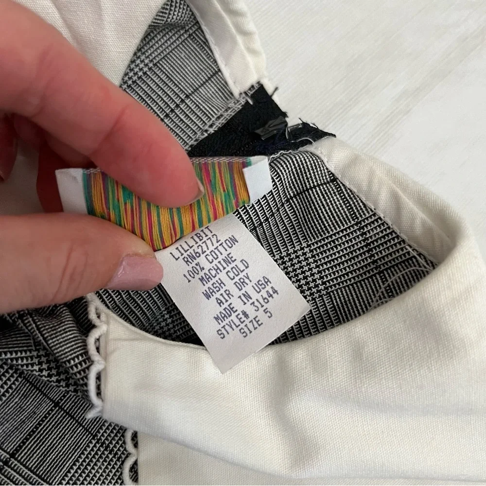 Vintage Lillibit Plaid Dress White Collar
